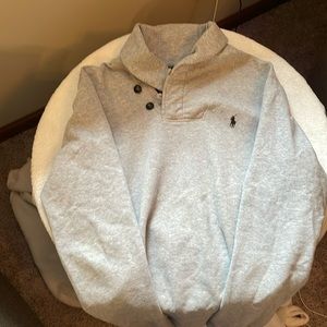 Men’s lg polo gray crew neck